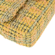 Chanel Yellow Tweed Classic Single Flap 2 in 1 Hand Bag Set