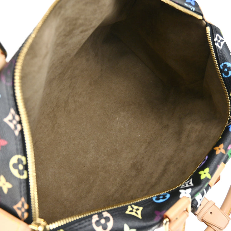 Louis Vuitton Black Monogram Multicolor Speedy 45 Handbag M92640