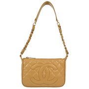 Chanel Beige Caviar Shoulder Bag