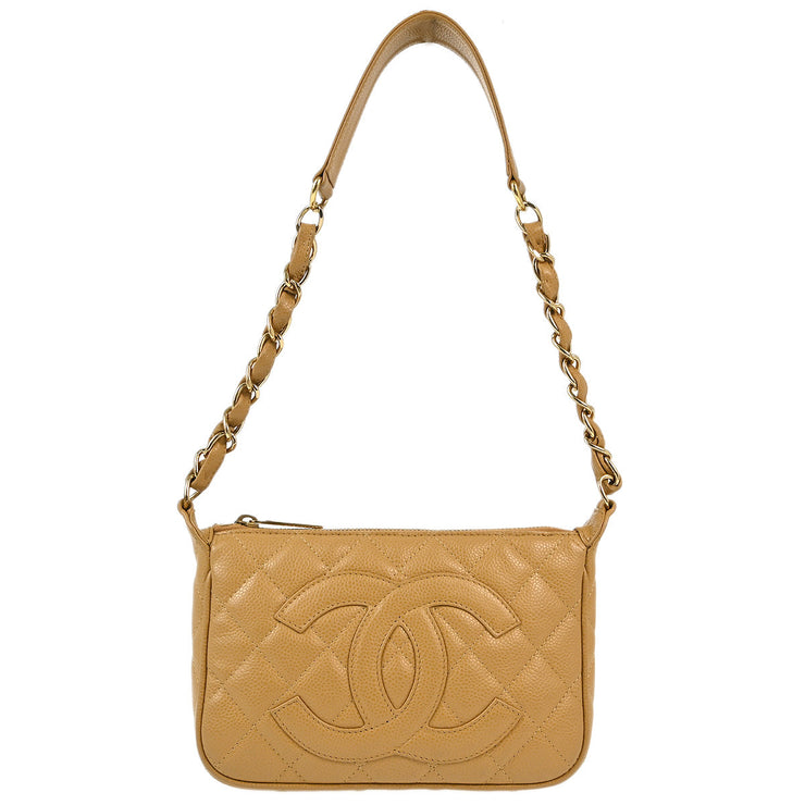 Chanel Beige Caviar Hobo Chain Handbag