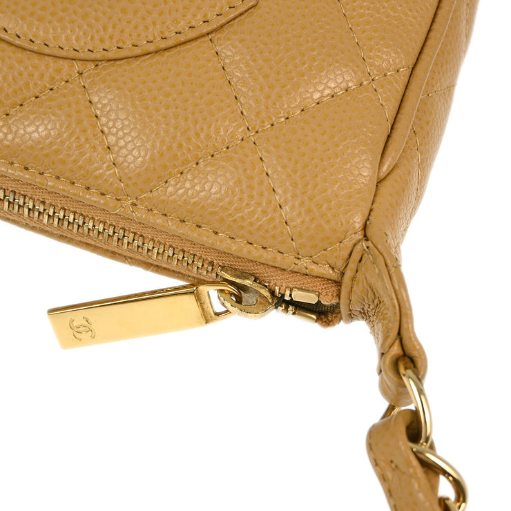 Chanel Beige Caviar Hobo Chain Handbag