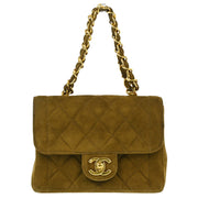 Chanel Brown Suede Mini Classic Square Flap Handbag 17