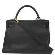 Hermes Black 2000 Togo Kelly 32 Retourne 2way Shoulder Handbag