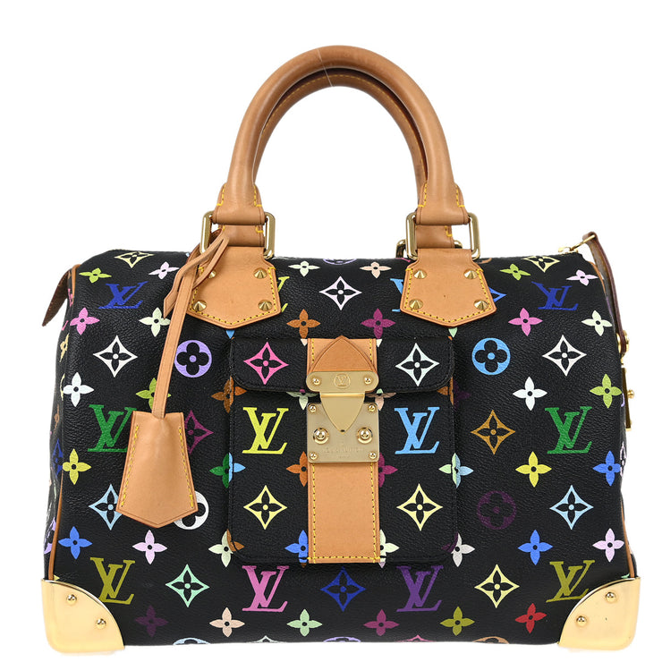 Louis Vuitton Black Monogram Multicolor Speedy 30 Handbag M92642