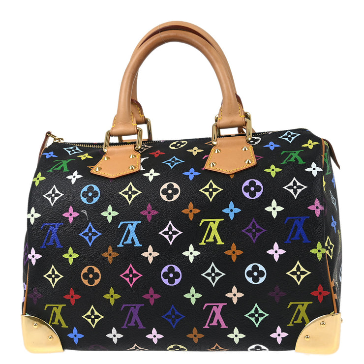 Louis Vuitton Black Monogram Multicolor Speedy 30 Handbag M92642