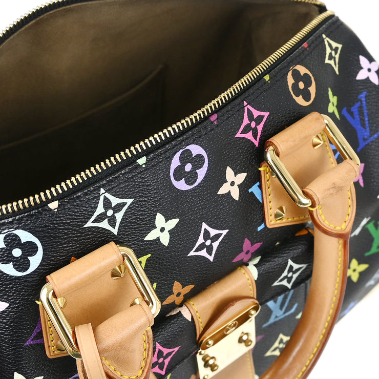 Louis Vuitton Black Monogram Multicolor Speedy 30 Handbag M92642