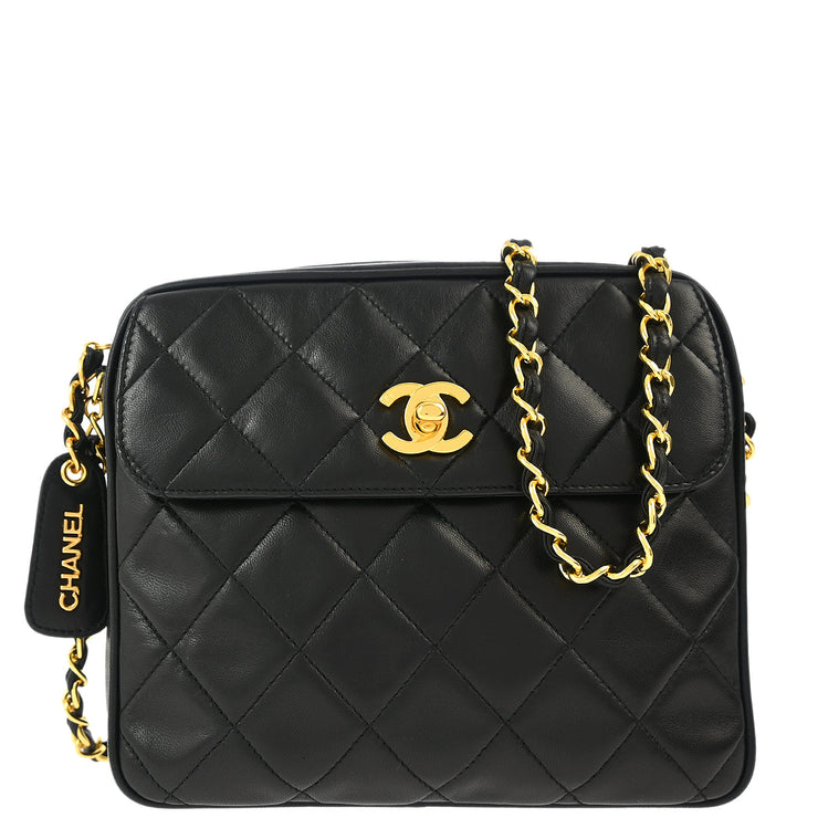 Chanel Black Lambskin Camera Bag Mini