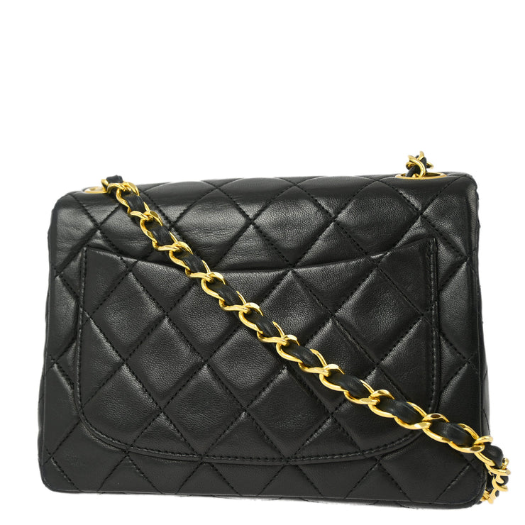 Chanel Black Lambskin Mini Classic Square Flap Shoulder Bag 17