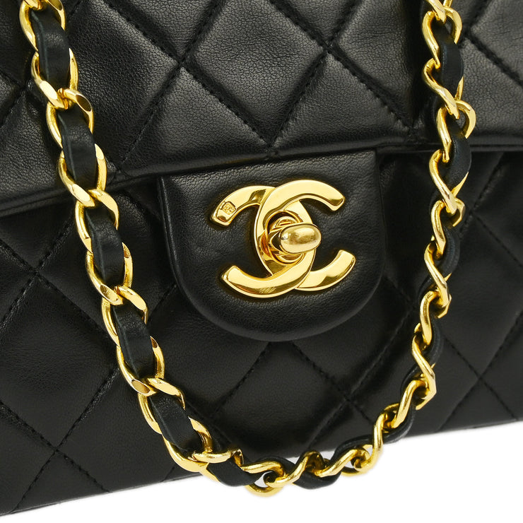 Chanel Black Lambskin Mini Classic Square Flap Shoulder Bag 17