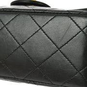 Chanel Black Lambskin Mini Classic Square Flap Shoulder Bag 17