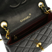 Chanel Black Lambskin Mini Classic Square Flap Shoulder Bag 17