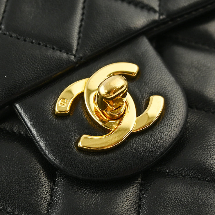 Chanel Black Lambskin Mini Classic Square Flap Shoulder Bag 17