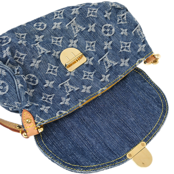 Louis Vuitton Blue Monogram Denim Mini Pleaty Handbag M95050