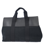 Hermes Black Toile Chevrons Valparaiso MM Tote Bag