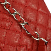 Chanel Red Caviar Grand Shopping Tote GST Chain Handbag