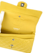 Chanel Yellow Lambskin Medium Classic Double Flap Shoulder Bag