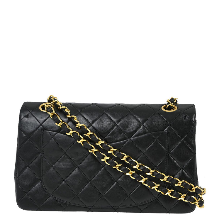 Chanel Black Lambskin Small Classic Double Flap Shoulder Bag