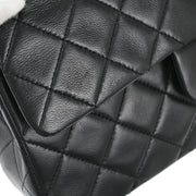 Chanel Black Lambskin Small Classic Double Flap Shoulder Bag