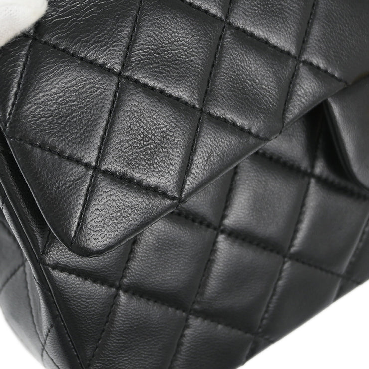 Chanel Black Lambskin Small Classic Double Flap Shoulder Bag