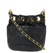 Chanel Black Lambskin Bucket Shoulder Bag