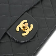 Chanel Black Lambskin Small Classic Double Flap Shoulder Bag