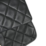 Chanel Black Lambskin Small Classic Double Flap Shoulder Bag