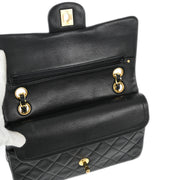 Chanel Black Lambskin Small Classic Double Flap Shoulder Bag