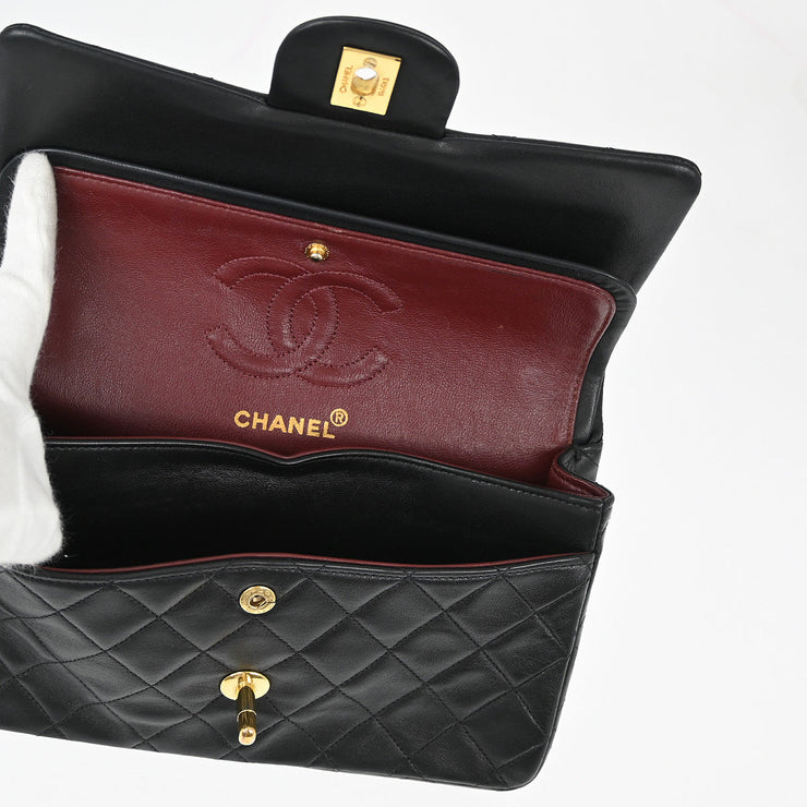 Chanel Black Lambskin Small Classic Double Flap Shoulder Bag