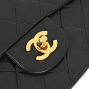 Chanel Black Lambskin Small Classic Double Flap Shoulder Bag