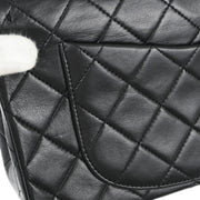 Chanel Black Lambskin Small Classic Double Flap Shoulder Bag