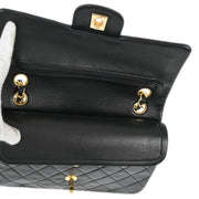 Chanel Black Lambskin Small Classic Double Flap Shoulder Bag