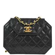 Chanel Black Lambskin Octagonal Chain Shoulder Bag