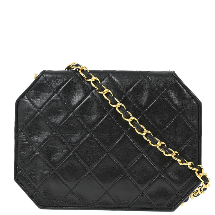 Chanel Black Lambskin Octagonal Chain Shoulder Bag