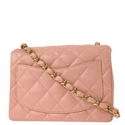 Chanel Pink Caviar Mini Classic Square Flap Bag 17