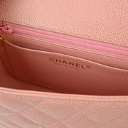 Chanel Pink Caviar Mini Classic Square Flap Bag 17