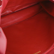 Chanel Red Lambskin Shoulder Tote Bag