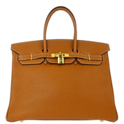 Hermes Gold Togo Birkin 35 Handbag