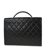 Chanel Black Lambskin Briefcase Business Handbag