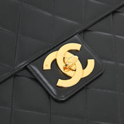 Chanel Black Lambskin Briefcase Business Handbag