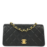 Chanel Black Lambskin Turnlock Mini Full Flap Shoulder Bag