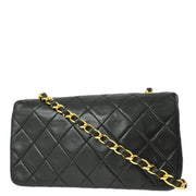 Chanel Black Lambskin Turnlock Mini Full Flap Shoulder Bag