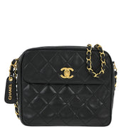 Chanel Black Lambskin Camera Bag Mini