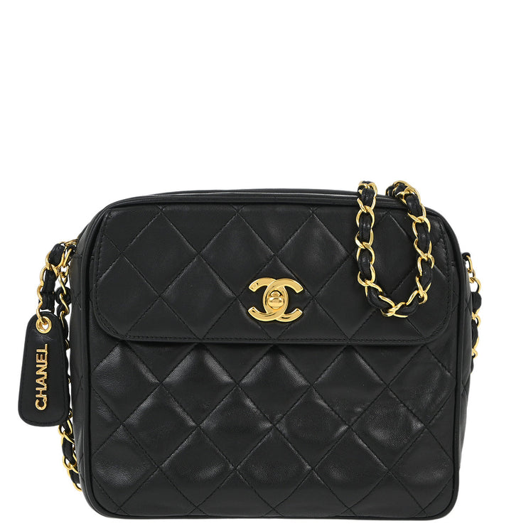 Chanel Black Lambskin Camera Bag Mini