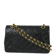 Chanel Black Lambskin Small Classic Double Flap Shoulder Bag