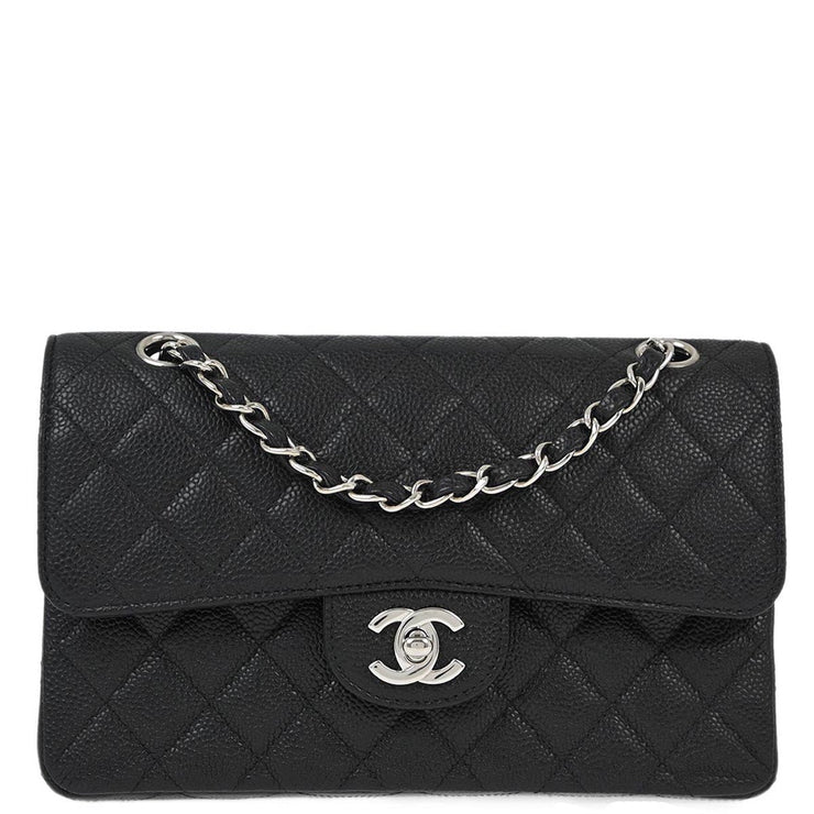 Chanel Black Caviar Small Classic Double Flap Shoulder Bag