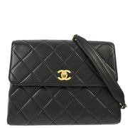 Chanel Black Lambskin Straight Flap Chain Shoulder Bag