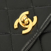 Chanel Black Lambskin Straight Flap Chain Shoulder Bag