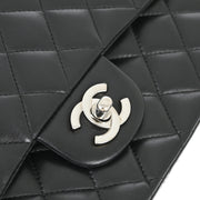 Chanel Black Lambskin Medium Classic Double Flap Shoulder Bag