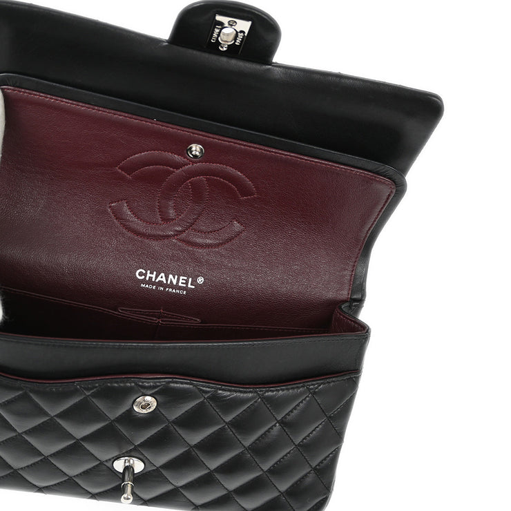 Chanel Black Lambskin Medium Classic Double Flap Shoulder Bag