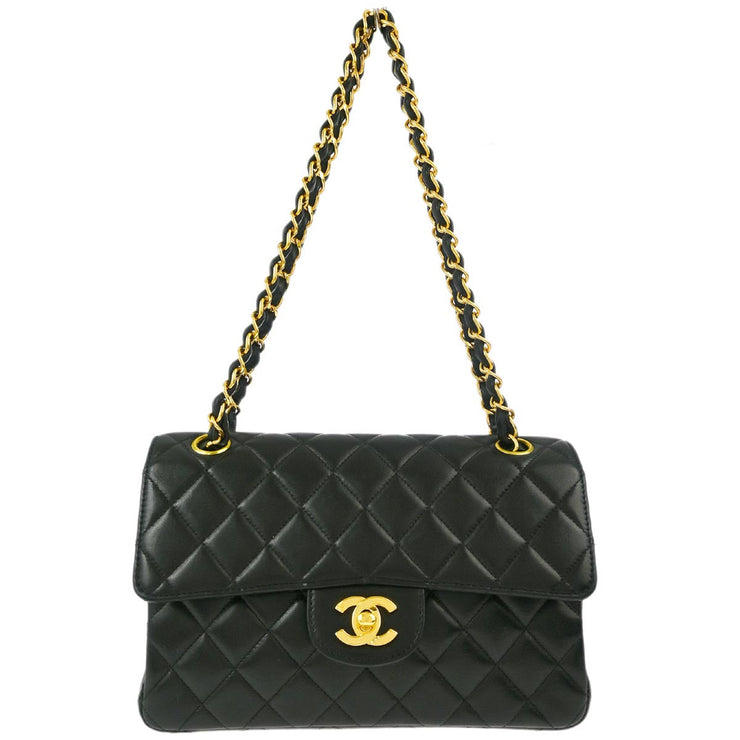 Chanel Black Lambskin Double Sided Classic Flap Shoulder Bag